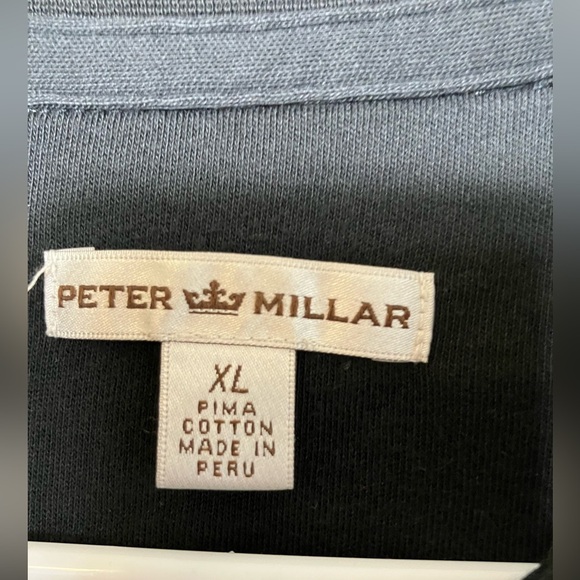 Peter Millar Quarter Zip Sweater Men’s Sz‎ Xl Dark Gray Pima Cotton Outdoor Golf - Picture 2 of 6